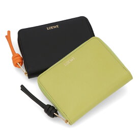【新品】ロエベ LOEWE 財布 二つ折り財布 レディース ライトグリーン×ブラック ブラック×オレンジ バイカラー ミニ財布 ロゴ 小銭入れ付き CEM1CWZX01