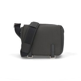 【新品】ロエベ LOEWE バッグ ショルダーバッグ ユニセックス ミリタリーメッセンジャー ブラック グレー レザー クロスボディバッグ