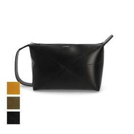 【新品】ロエベ LOEWE バッグ クラッチバッグ メンズ PUZZLE FOLD ブラック ネイビー系 オレンジ オリーブ ロゴ セカンドバッグ C510WBPX01