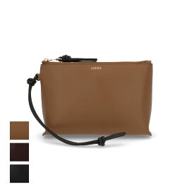 【新品】ロエベ LOEWE バッグ クラッチ レディース KNOT T POUCH ブラウン ブラック ボルドー ロゴ シンプル バイカラー CEM1KNPX01