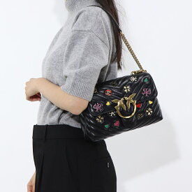 【新品】ピンコ PINKO バッグ ショルダーバッグ レディース ブラック レザー キルティング 100044-A125