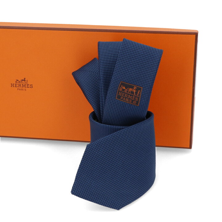 楽天市場】【新古品/未使用】 エルメス HERMES ネクタイ ネイビー  
