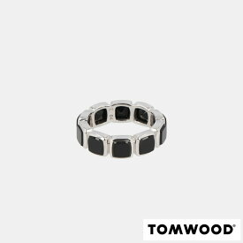 【新品】 トムウッド TOM WOOD R75CBV2PBO01S925／Cushion Band Black TOM WOOD リング シルバー／ブラック 指輪 シンプル メンズ