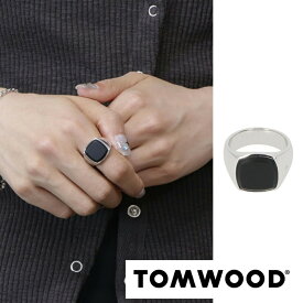 【新品】 トム ウッド Tom Wood アクセサリー 指輪・リング 100305 Cushion Black Onyx ユニセックス ブラック メンズ レディース 925 シルバー シンプル ストーン