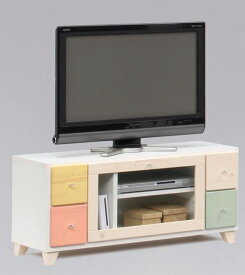 【カラフルでポップなデザイン】 テレビ台 テレビボード 幅100 ミニ 小さい 完成品 コンパクト 木製 おしゃれ 子ども部屋 キッズ 姫系 かわいい 一人暮らし ローボード TV台 TVボード 天然木 マカロン100TV台