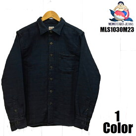 桃太郎ジーンズ インディゴオリジナルジャガードシャツ MOMOTARO JEANS EASY NAVY MLS1030M23 長袖 国産 日本製 岡山 児島 アメカジ メンズ あす楽 送料無料