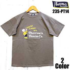 フェローズ 'Pherrow's Denim Co.'プリントTシャツ Pherrow's EASY NAVY 23S-PT14 半袖 メンズ アメカジ あす楽 送料無料
