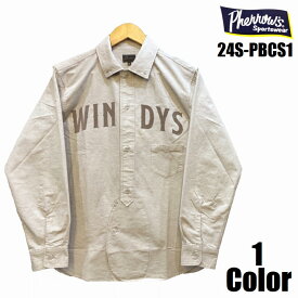 フェローズ 'WINDYS'ベースボールシャツ Pherrow's EASY NAVY 24S-PBCS1 長袖 国産 日本製 メンズ アメカジ あす楽 送料無料