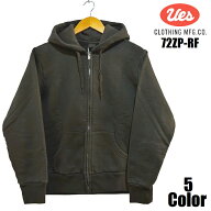 ウエス スウェットフルジップパーカー UES EASY NAVY 72ZP-RF 長袖 国産 日本製 メンズ アメカジ あす楽 …