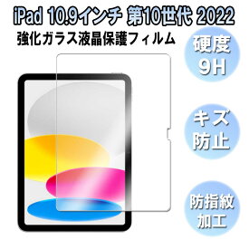 【送料無料】 iPad 10.9インチ 第10世代 2022用　ガラスフィルム 液晶保護フィルム 耐指紋 撥油性 表面硬度 9H 0.3mm 強化ガラス 採用 2.5D ラウンドエッジ加工 液晶ガラスフィルム