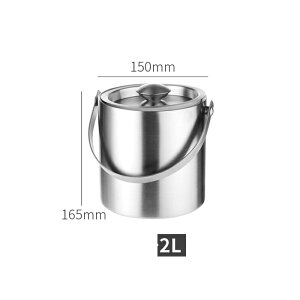 アイスバケット ワインクーラー アイススクープ 二重構造 ステンレス鋼 氷バケツ ワイン 酒 クーラー 蓋付き ハンドル付き アイスペール 溶けにくい シャンパンクーラー 保冷容器 大容量