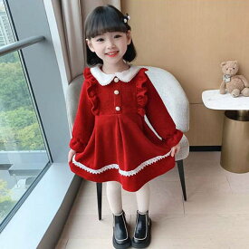 ワンピース ドレス 子ども キッズ ベビー 女の子 女児 子供服 長袖 お出かけ フォーマル 可愛い おしゃれ お姫様 防寒 厚手 裏ボア 暖かい カジュアル きれいめ 冬服 通園 通学 発表会 結婚式 七五三 入学式 入園式 卒園式 卒業式 90 100 110 120 130