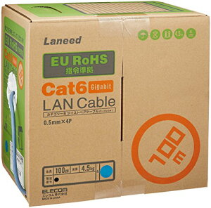 �G���R�� LAN�P�[�u�� 100m ����p RoHS�w�ߏ��� CAT6 �u���[ LD-CT6/BU100/RS ��������