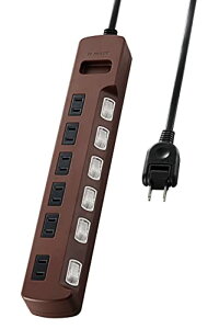 ELECOM OA�^�b�v color style ���K�[�h �ʃX�C�b�` 6�� 2m �u���E�� T-BR04-2620BR ��������