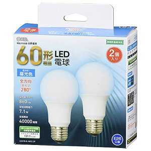 �I�[��(OHM) LED�d�� E26 60�`���� �����F �S���� 2�� �I�[���d�@ LDA7D-G AG52 2P 06-4709 ��������