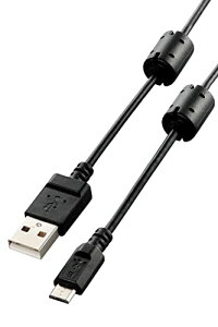 ELECOM �f�W�J���pUSB�P�[�u�� microB �t�F���C�g�R�A 0.5m DGW-AMBF05BK ��������