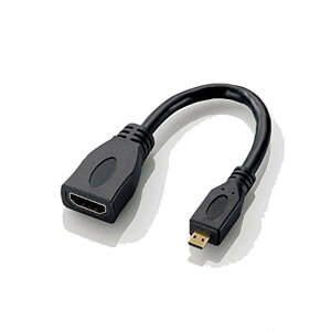 �G���R�� HDMI (���X) - micro HDMI (�I�X ) �ϊ��P�[�u�� 10cm �u���b�N AD-HDAD2BK ��������
