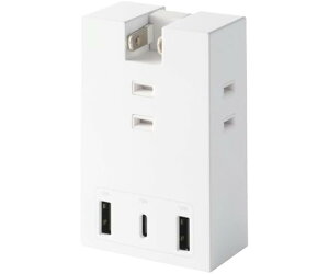 T-U07-3A2CWH �z���C�g �d���^�b�v USB���}�� �R���Z���g 3�� Type-C×1 USB-A×2 �R���p�N�g ���K�[�h ��������