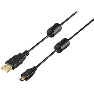 BUFFALO USB2�D0 A to miniB �t�F���C�g�R�A�t�P�[�u�� 0�D5m �u���b�N BU2AMNF05BK ��������