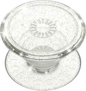 PopSockets Japan - �|�b�v�\�P�b�c �W���p�� PopGrip Clear Glitter Silver �X�^�[�_�X�g ��������