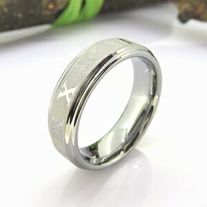 リング タングステン 6mm幅 ローマ数字 シルバー 7号 9号 11号 13号 15号 17号 19号 21号 23号 ジュエリー アクセサリー 指輪 メンズ レディース ギフト プレゼント