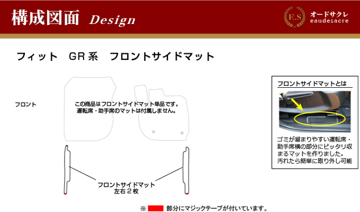 楽天市場】ホンダ フィット フロントサイドマット ハイブリッドe