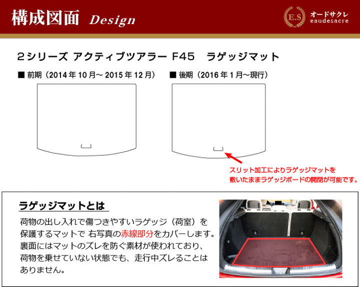楽天市場】BMW 2シリーズ アクティブツアラー F45 ラゲッジマット