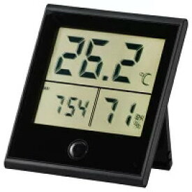 【メール便】オーム電機 TEM-210-K 時計付温湿度計 黒【純正パッケージ品】