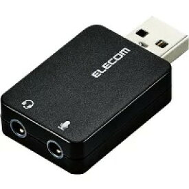 【メール便】エレコム USB-AADC01BK USBオーディオ変換アダプタ ブラック【純正パッケージ品】