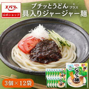 プチッとうどんプラス具入りジャージャー麺 120g(40g×3個) ×12 エバラ 調味料 ケース 大容量 うどん さぬき 讃岐 たれ 出汁 めんつゆ 麺つゆ 醤油 しょうゆ 素 プチっと 本格 韓国 豆板醤 ストッ