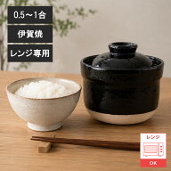 伊賀ノ匠 レンジ土鍋【レビューで特典別送】0.5合-1合 おひとりさま 電子レンジ専用 陶器 ブラック IG11 …