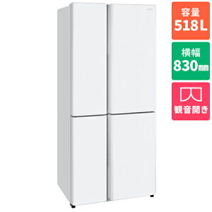 �y�W���ݒu�������z�A�N�A(AQUA) AQR-TZ52A-H �p�[���O���[ TZ�V���[�Y 4�h�A�①�� �ω��J�� 518L ��830mm