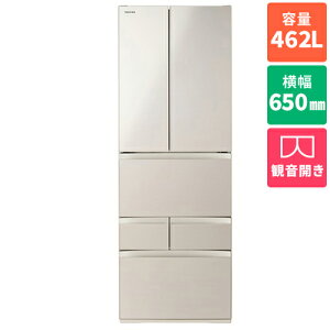 �y�W���ݒu�������z�y�����ۏؕt�z����(TOSHIBA) GR-A460FH-EC �T�e���S�[���h FH�V���[�Y 6�h�A�①�� �ω��J�� 462L ��650mm