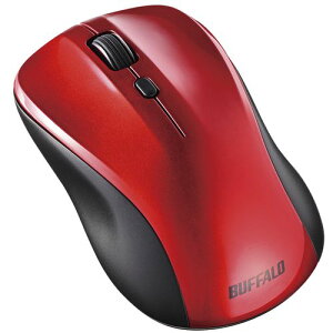 �o�b�t�@���[(BUFFALO) BSMBB110RD ���b�h Bluetooth5.1�Ή� BlueLED���w���}�E�X �É� 3�{�^��