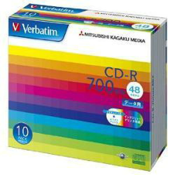 Verbatim バーベイタム SR80SP10V1 データ用 CD-R 700MB 1回記録 プリンタブル 48倍速 10枚 SR80SP10V1