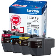 ブラザー brother LC3119-4PK 純正 お徳用4色パック 大容量タイプ LC31194PK