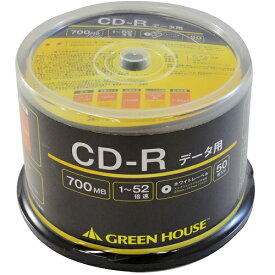 GREEN HOUSE グリーンハウス GHCDRDA50 データ用 CD-R 700MB 一回(追記) 記録 プリンタブル 52倍速 50枚 GHCDRDA50