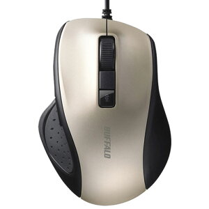 �o�b�t�@���[ BUFFALO BSMBU300GD �S�[���h USB �L��BlueLED���w���}�E�X �É� 5�{�^�� BSMBU300GD