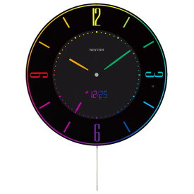 リズム時計 8RZ197SR02(黒) Iroria A(イロリア エー) AC電源デジタル掛置兼用時計 8RZ197SR02