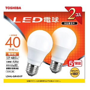 (TOSHIBA) LDA4L-G/K40V1P LEDd2{pbN dF E26 40W` 485lm