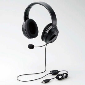 エレコム ELECOM HS-HP30UBK(ブラック) 両耳オーバーヘッドタイプ USB ヘッドセット HSHP30UBK