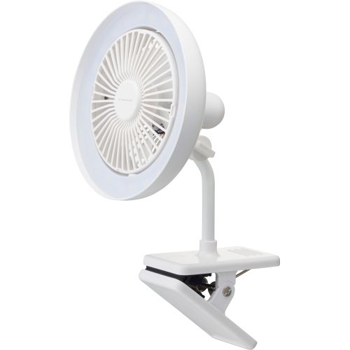 ドウシシャ(Doshisha) PSLC30-WH(ホワイト) LEDライト付クリップファン 11cm扇風機 調光調色3段階 風量3段階