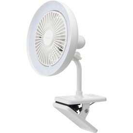 ドウシシャ Doshisha PSLC30-WH(ホワイト) LEDライト付クリップファン 11cm扇風機 調光調色3段階 風量3段階 PSLC30WH