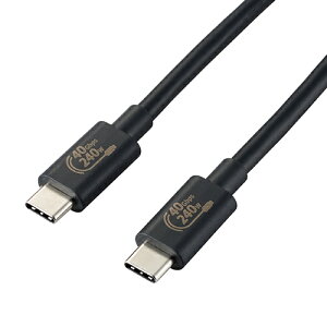 �G���R�� ELECOM USB4-CCPE10NBK �u���b�N USB Type-C �P�[�u�� PD EPR�Ή� 240W 1m USB4CCPE10NBK