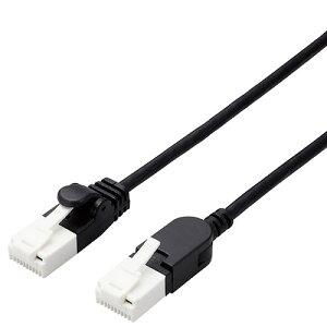 エレコム ELECOM LD-GPATSW-BK20 ブラック スイングコネクター LANケーブル Cat6A準拠 2m ツメ折れ防止 LDGPATSWBK20
