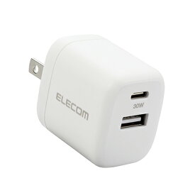 エレコム ELECOM MPA-ACCP30WH(ホワイト) USB PD対応AC充電器 USB充電器 USB Type A/C 30W
