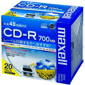 【楽天1位受賞!!】マクセル maxell CDR700S.WP.S1P20S データ用 CD-R 700MB 1回記録 プリンタブル 48倍速 20枚 CDR700SWPS1P20S