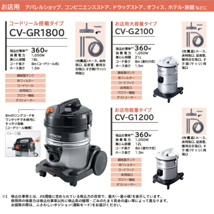 楽天市場】日立 HITACHI CV-G95K 業務用掃除機 CVG95K : イーベストPC 