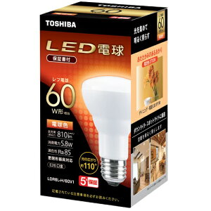 ���� TOSHIBA LDR6L-H/60V1 LED�d�� �d���F E26���� 60W�`���� 810lm LDR6LH60V1
