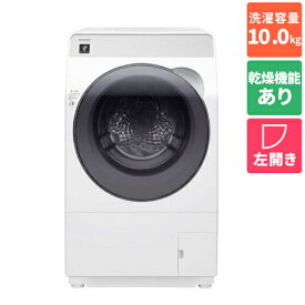 【標準設置料金込】【長期5年保証付】シャープ SHARP ES-K10B-WL クリスタルホワイト ドラム式洗濯乾燥機 左開き 洗濯10kg/乾燥6kg ESK10BWL